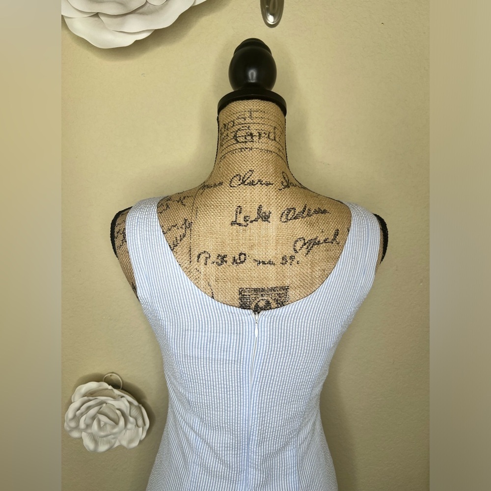 NTM: Lauren James Light Blue & White with Ruffles Seersucker Bailey Dress Sz XS - Picture 11 of 16